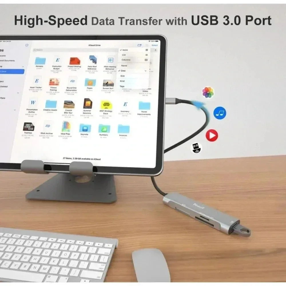 Memory Card Reader SD/TF Card Reader USB-C to MS Type-C Card‎ Reader